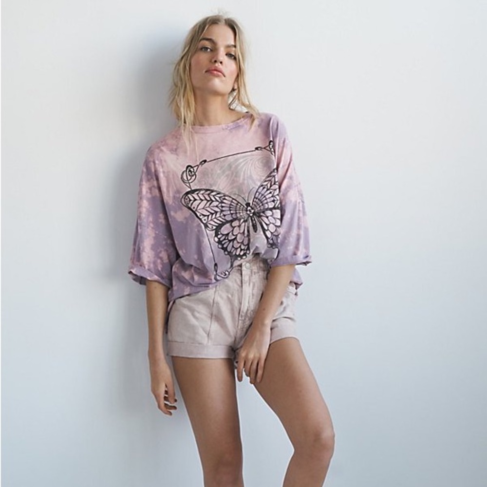 Free People x Vintage Souls Washed Butterfly Tee